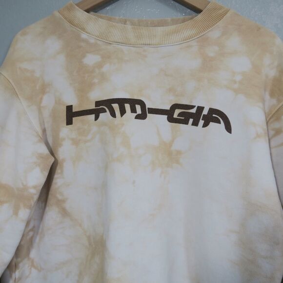 I.AM.GIA‎ Beige Tie Dye Sweater Crewneck Pullover Long Sleeve Lounge Comfy - Picture 2 of 9